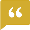 Yellow speech bubble with quotation marks.